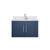 Lexora Geneva 30 in. W Navy Blue Wall Mount Bath Vanity Cabinet, Carrara Marble Top, and Faucet Set