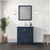 Lexora Jacques 30 in. W Navy Blue Bath Vanity Cabinet and Cultured Marble Top