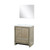 Lexora LLF30SKSOSM28 Lafarre 30 inch W x 20 in D Rustic Acacia Bath Vanity Cabinet, White Quartz Top and 28 in Mirror