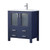 Lexora LVV30SE601 Volez 30 inch W Navy Blue Bath Vanity Cabinet, White Ceramic Top, and Faucet Set