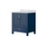 Lexora Jacques 30 in. W Navy Blue Bath Vanity Cabinet and Carrara Marble Top