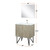 Lexora LLC30SKSOSM28FBN Lancy 30 inch W x 20 in D Rustic Acacia Bath Vanity Cabinet, White Quartz Top, Brushed Nickel Faucet Set and 28 in Mirror