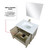 Lexora LLC30SKSOSM28FBN Lancy 30 inch W x 20 in D Rustic Acacia Bath Vanity Cabinet, White Quartz Top, Brushed Nickel Faucet Set and 28 in Mirror