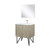 Lexora LLC30SKSOSM28FRG Lancy 30 inch W x 20 in D Rustic Acacia Bath Vanity Cabinet, White Quartz Top, Rose Gold Faucet Set and 28 in Mirror