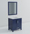 Lexora LJ342230SEWQM28 Jacques 30 in. W Navy Blue Bath Vanity Cabinet, White Quartz Top, and 28 in. Mirror