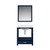 Lexora LVJ30SE310 Jacques 30 in. W Navy Blue Bath Vanity Cabinet, Cultured Marble Top, and 28 in. Mirror