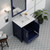 Lexora LVJ30SE310 Jacques 30 in. W Navy Blue Bath Vanity Cabinet, Cultured Marble Top, and 28 in. Mirror