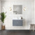 Lexora LVG30SB211 Geneva 30 in. W Dark Grey Wall Mount Bath Vanity Cabinet, White Quartz Top, Faucet Set, and 30 in. LED Mirror