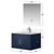Lexora LVG30SE311 Geneva 30 in. W Navy Blue Wall Mount Bath Vanity Cabinet, Cultured Marble Top, Faucet Set, and 30 in. LED Mirror