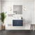 Lexora LVG30SE311 Geneva 30 in. W Navy Blue Wall Mount Bath Vanity Cabinet, Cultured Marble Top, Faucet Set, and 30 in. LED Mirror