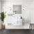 Lexora Geneva 30 in. W Glossy White Wall Mount Bath Vanity Cabinet, Cultured Marble Top, Faucet Set, and 30 in. LED Mirror