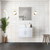 Lexora Geneva 30 in. W Glossy White Wall Mount Bath Vanity Cabinet, Cultured Marble Top, Faucet Set, and 30 in. LED Mirror