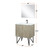 Lexora LLC30SKSOSM28FGM Lancy 30 inch W x 20 in D Rustic Acacia Bath Vanity Cabinet, White Quartz Top, Gun Metal Faucet Set and 28 in Mirror