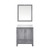 Lexora LVJ30SD310 Jacques 30 in. W Distressed Grey Bath Vanity Cabinet, Cultured Marble Top, and 28 in. Mirror