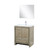 Lexora LLF30SKSOSM28FCH Lafarre 30 inch W x 20 in D Rustic Acacia Bath Vanity Cabinet, White Quartz Top, Chrome Faucet Set and 28 in Mirror