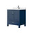 Lexora Jacques 30 in. W Navy Blue Bath Vanity Cabinet, White Quartz Top, and Faucet Set