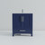 Lexora Jacques 30 in. W Navy Blue Bath Vanity Cabinet, White Quartz Top, and Faucet Set