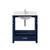 Lexora LVJ30SE301 Jacques 30 in. W Navy Blue Bath Vanity Cabinet, Cultured Marble Top, and Faucet Set