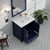 Lexora LVJ30SE301 Jacques 30 in. W Navy Blue Bath Vanity Cabinet, Cultured Marble Top, and Faucet Set