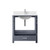 Lexora Jacques 30 in. W Dark Grey Bath Vanity Cabinet, Cultured Marble Top, and Faucet Set