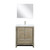 Lexora LLF30SKSOSM28FBN Lafarre 30 inch W x 20 in D Rustic Acacia Bath Vanity Cabinet, White Quartz Top, Brushed Nickel Faucet Set and 28 in Mirror