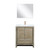 Lexora LLF30SKSOSM28FRG Lafarre 30 inch W x 20 in D Rustic Acacia Bath Vanity Cabinet, White Quartz Top, Rose Gold Faucet Set and 28 in Mirror