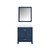 Lexora LJ342230SEDSM28 Jacques 30 in. W Navy Blue Bath Vanity Cabinet, Carrara Marble Top, and 28 in. Mirror