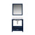 Lexora Jacques 30 in. W Navy Blue Bath Vanity Cabinet, Carrara Marble Top, and 28 in. Mirror