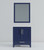 Lexora Jacques 30 in. W Navy Blue Bath Vanity Cabinet, Carrara Marble Top, and 28 in. Mirror