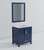 Lexora LJ342230SEDSM28 Jacques 30 in. W Navy Blue Bath Vanity Cabinet, Carrara Marble Top, and 28 in. Mirror