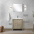 Lexora LLF30SKSOSM28FGM Lafarre 30 inch W x 20 in D Rustic Acacia Bath Vanity Cabinet, White Quartz Top, Gun Metal Faucet Set and 28 in Mirror