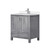 Lexora Jacques 30 in. W Distressed Grey Bath Vanity Cabinet, White Quartz Top, and Faucet Set