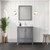 Lexora Jacques 30 in. W Distressed Grey Bath Vanity Cabinet, White Quartz Top, and Faucet Set