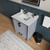 Lexora Ziva 30 inch W Dark Grey Bath Vanity Cabinet, White Quartz Top, Faucet Set and 28 in Mirror