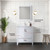 Lexora LVJ30SA311 Jacques 30 in. W White Bath Vanity Cabinet, Cultured Marble Top, Faucet Set, and 28 in. Mirror