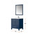 Lexora Jacques 30 in. W Navy Blue Bath Vanity Cabinet, White Quartz Top, Faucet Set, and 28 in. Mirror