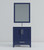 Lexora LVJ30SE311 Jacques 30 in. W Navy Blue Bath Vanity Cabinet, Cultured Marble Top, Faucet Set, and 28 in. Mirror