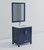 Lexora LVJ30SE311 Jacques 30 in. W Navy Blue Bath Vanity Cabinet, Cultured Marble Top, Faucet Set, and 28 in. Mirror