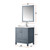Lexora LVJ30SB311 Jacques 30 in. W Dark Grey Bath Vanity Cabinet, Cultured Marble Top, Faucet Set, and 28 in. Mirror