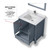 Lexora LVJ30SB311 Jacques 30 in. W Dark Grey Bath Vanity Cabinet, Cultured Marble Top, Faucet Set, and 28 in. Mirror