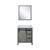 Lexora LVM30SH310 Marsyas 30 inch W Ash Grey Bath Vanity Cabinet, Cultured Marble Countertop and 28 in Mirror