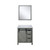 Lexora Marsyas 30 inch W Ash Grey Bath Vanity Cabinet, Cultured Marble Countertop and 28 in Mirror