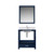 Lexora LJ342230SEDSM28F Jacques 30 in. W Navy Blue Bath Vanity Cabinet, Carrara Marble Top, Faucet Set, and 28 in. Mirror