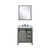 Lexora LVM30SH311 Marsyas 30 inch W Ash Grey Bath Vanity Cabinet, Cultured Marble Countertop, Faucet Set and 28 in Mirror