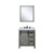 Lexora Marsyas 30 inch W Ash Grey Bath Vanity Cabinet, Cultured Marble Countertop, Faucet Set and 28 in Mirror