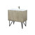 Lexora LLC36SKSOS000FBN Lancy 36 inch W x 20 in D Rustic Acacia Bath Vanity Cabinet, White Quartz Top and Brushed Nickel Faucet Set