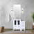 Lexora Volez 36 inch W White Vanity Cabinet with Side Cabinet, and White Ceramic Top