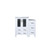 Lexora Volez 36 inch W White Vanity Cabinet with Side Cabinet, and White Ceramic Top