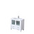 Lexora LVV36SA601 Volez 36 inch W White Bath Vanity Cabinet, White Ceramic Top, and Faucet Set