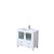 Lexora Volez 36 inch W White Bath Vanity Cabinet, White Ceramic Top, and Faucet Set